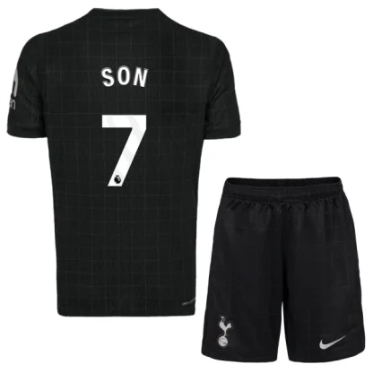 Tottenham Hotspur Barn Bortatröja 2025/26 Son Heung-Min 7 Kortärmad Fotbollsställ med Shorts