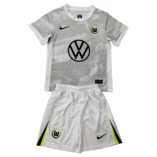 VFL Wolfsburg Barn Bortatröja 2025/26 Kortärmad Fotbollsställ med Shorts