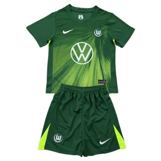 VFL Wolfsburg Barn Hemmatröja 2025/26 Kortärmad Fotbollsställ med Shorts
