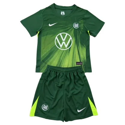 VFL Wolfsburg Barn Hemmatröja 2025/26 Kortärmad Fotbollsställ med Shorts