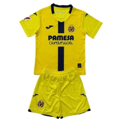 Villarreal CF Barn Hemmatröja 2025/26 Kortärmad Fotbollsställ med Shorts