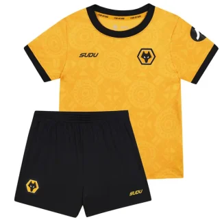 Wolves FC Barn Hemmatröja 2025/26 Kortärmad Fotbollsställ med Shorts