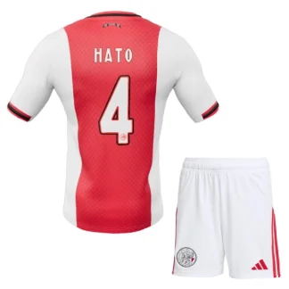 Ajax Barn Hemmaställ 2025/26 – Jorrel Hato 4 – Kortärmad Fotbollsställ med Shorts