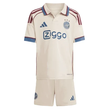 Ajax Barn Tredjeställ 2025/26 – Kortärmad Fotbollsställ med Shorts
