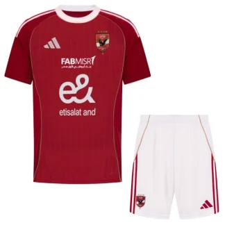 Al Ahly Barn Hemmaställ 2025/26 – Kortärmad Fotbollsställ med Shorts
