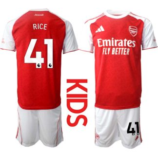 Arsenal Hemmaställ Barn 2025/26 – Declan Rice 41 – Kortärmad Fotbollströja + Shorts