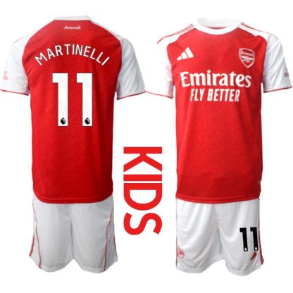 Arsenal Hemmaställ Barn 2025/26 – Gabriel Martinelli 11 – Kortärmad Fotbollströja + Shorts