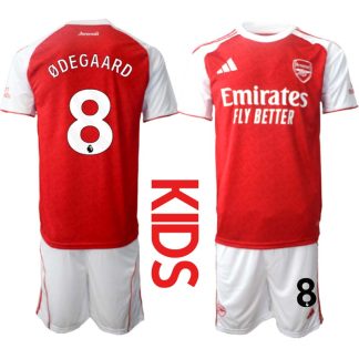 Arsenal Hemmaställ Barn 2025/26 – Martin Ødegaard 8 – Kortärmad Fotbollströja + Shorts