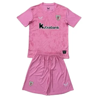 Athletic Bilbao Målvakt Bortatröja Barn 2025/26 Rosa Kortärmad Fotbollsställ med Shorts