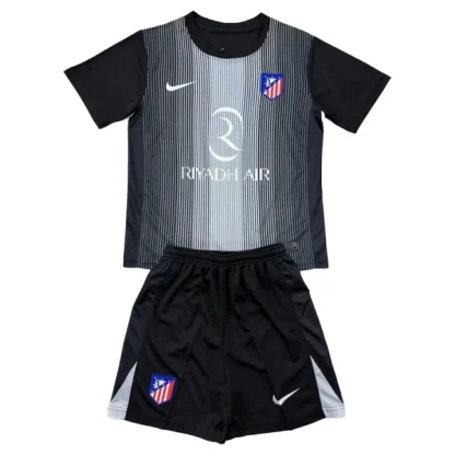 Atlético Madrid Målvaktströja Barn 2025/26 Svart – Kortärmad Fotbollsställ med Shorts