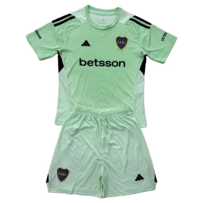 Boca Juniors Målvaktströja Barn 2025/26 Grön – Kortärmad Fotbollsställ med Shorts