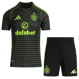 Celtic FC Barn Bortaställ 2025/26 – Kortärmad Fotbollsställ med Shorts