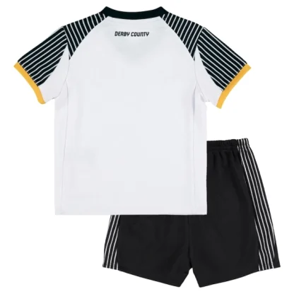 Derby County Barn Hemmaställ 2025/26 – Kortärmad Fotbollsställ med Shorts-1