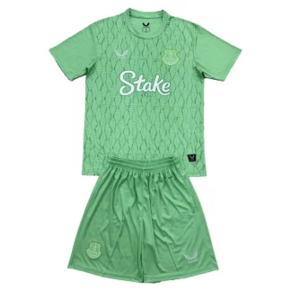 Everton 2025-26 Barn Målvaktställ Grön – Kortärmad Fotbollströja + Shorts