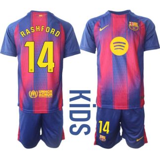 FC Barcelona Barn Hemmaställ 2025/26 – Marcus Rashford 14 – Kortärmad Fotbollströja + Shorts