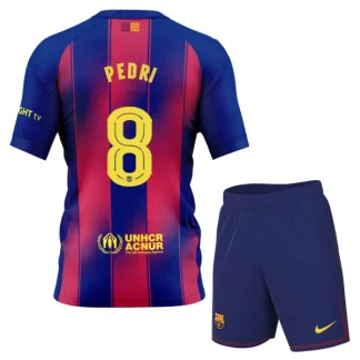 FC Barcelona Barn Hemmaställ 2025/26 – Pedri Gonzalez 8 – Kortärmad Fotbollsställ med Shorts