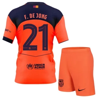 FC Barcelona Barn Tredjeställ 2025/26 – Frenkie de Jong 21 – Kortärmad Fotbollströja + Shorts