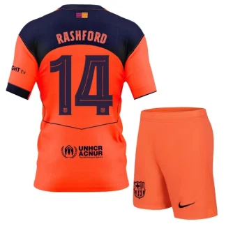 FC Barcelona Barn Tredjeställ 2025/26 – Marcus Rashford 14 – Kortärmad Fotbollströja + Shorts