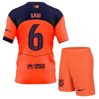 FC Barcelona Barn Tredjeställ 2025/26 – Paez Gavi 6 – Kortärmad Fotbollströja + Shorts