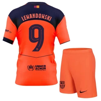 FC Barcelona Barn Tredjeställ 2025/26 – Robert Lewandowski 9 – Kortärmad Fotbollströja + Shorts
