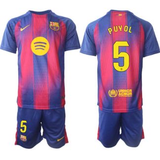 FC Barcelona Herr Hemmaställ 2025/26 – Carles Puyol 5 – Kortärmad Fotbollströja + Shorts