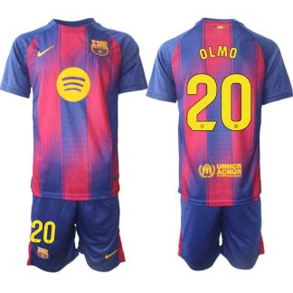 FC Barcelona Herr Hemmaställ 2025/26 – Dani Olmo 20 – Kortärmad Fotbollströja + Shorts