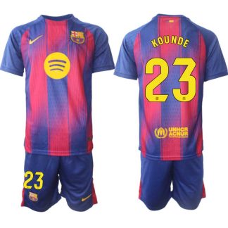 FC Barcelona Herr Hemmaställ 2025/26 – Jules Kounde 23 – Kortärmad Fotbollströja + Shorts