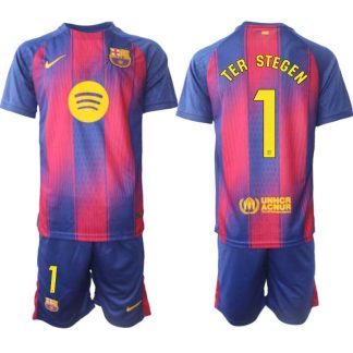 FC Barcelona Herr Hemmaställ 2025/26 – Marc-André ter Stegen 1 – Kortärmad Fotbollströja + Shorts