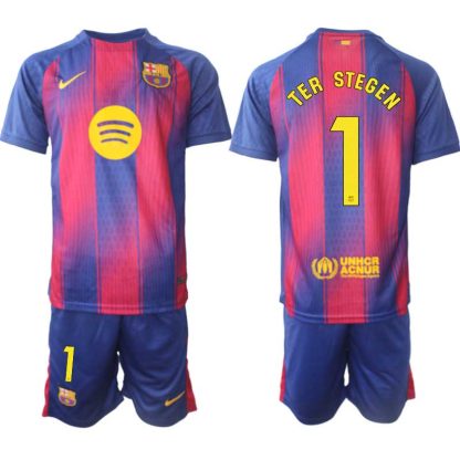 FC Barcelona Herr Hemmaställ 2025/26 – Marc-André ter Stegen 1 – Kortärmad Fotbollströja + Shorts