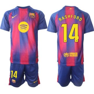 FC Barcelona Herr Hemmaställ 2025/26 – Marcus Rashford 14 – Kortärmad Fotbollströja + Shorts