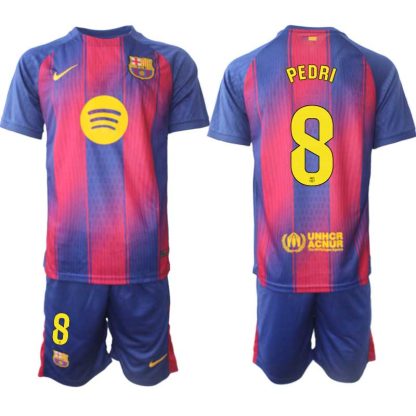 FC Barcelona Herr Hemmaställ 2025/26 – Pedri Gonzalez 8 – Kortärmad Fotbollströja + Shorts