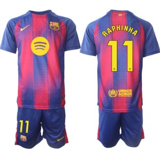 FC Barcelona Herr Hemmaställ 2025/26 – Raphinha 11 – Kortärmad Fotbollströja + Shorts