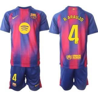 FC Barcelona Herr Hemmaställ 2025/26 – Ronald Araujo 4 – Kortärmad Fotbollströja + Shorts