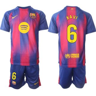 FC Barcelona Herr Hemmaställ 2025/26 – Xavi Hernández 6 – Kortärmad Fotbollströja + Shorts