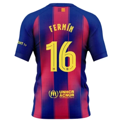 FC Barcelona Herr Hemmatröja 2025/26 – Fermín López 16 – Kortärmad Fotbollströja