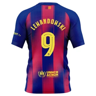 FC Barcelona Herr Hemmatröja 2025/26 – Robert Lewandowski 9 – Kortärmad Fotbollströja