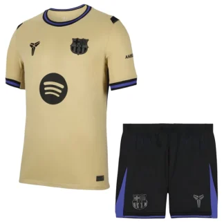 FC Barcelona x Kobe Bryant 2025/26 Barn Bortadräkt – Kortärmad Fotbollsställ med Shorts