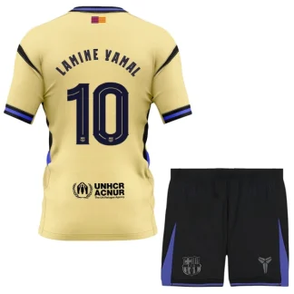 FC Barcelona x Kobe Bryant 2025/26 Barn Bortadräkt – Lamine Yamal 10 – Kortärmad Fotbollsställ med Shorts
