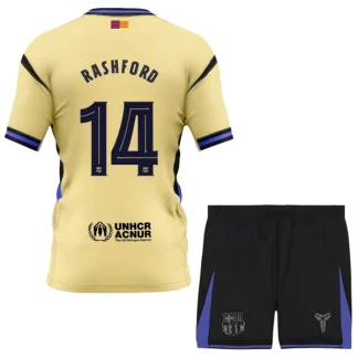 FC Barcelona x Kobe Bryant 2025/26 Barn Bortadräkt – Marcus Rashford 14 – Kortärmad Fotbollsställ med Shorts