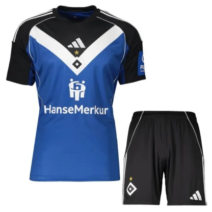 Hamburger SV Barn Bortaställ 2025/26 – Kortärmad Fotbollsställ med Shorts