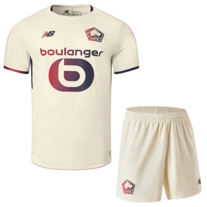 LOSC Lille Barn Bortaställ 2025/26 – Kortärmad Fotbollsställ med Shorts