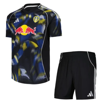 Leeds United Barn Tredjeställ 2025/26 – Kortärmad Fotbollströja + Shorts