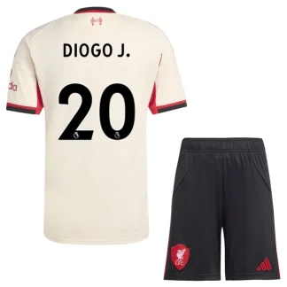 Liverpool Barn Bortaställ 2025/26 – Diogo Jota 20 – Kortärmad Fotbollströja + Shorts