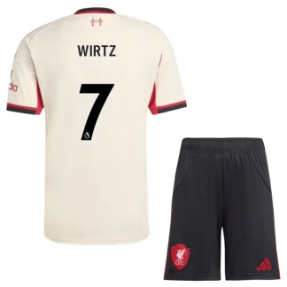 Liverpool Barn Bortaställ 2025/26 – Florian Wirtz 7 – Kortärmad Fotbollströja + Shorts