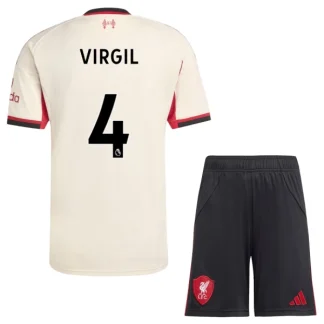 Liverpool Barn Bortaställ 2025/26 – Virgil van Dijk 4 – Kortärmad Fotbollströja + Shorts