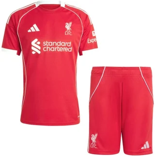 Liverpool Barn Hemmaställ 2025/26 – Kortärmad Fotbollströja + Shorts
