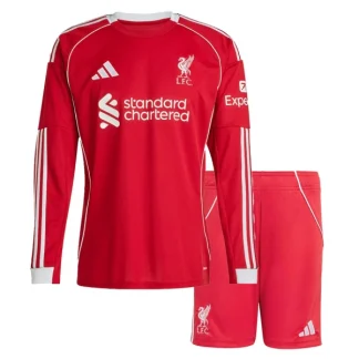 Liverpool Barn Hemmaställ 2025/26 – Långärmad Fotbollströja + Shorts