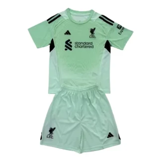 Liverpool Barn Målvaktsställ Hemmatröja Grön 2025-26 – Kortärmad Fotbollströja + Shorts