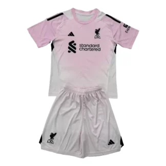 Liverpool Barn Målvaktsställ Rosa 2025-26 – Kortärmad Fotbollströja + Shorts