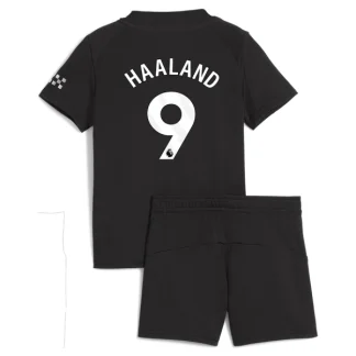 Manchester City Barn Bortatröja 2025/26 Erling Haaland 9 Kortärmad Fotbollsställ med Shorts